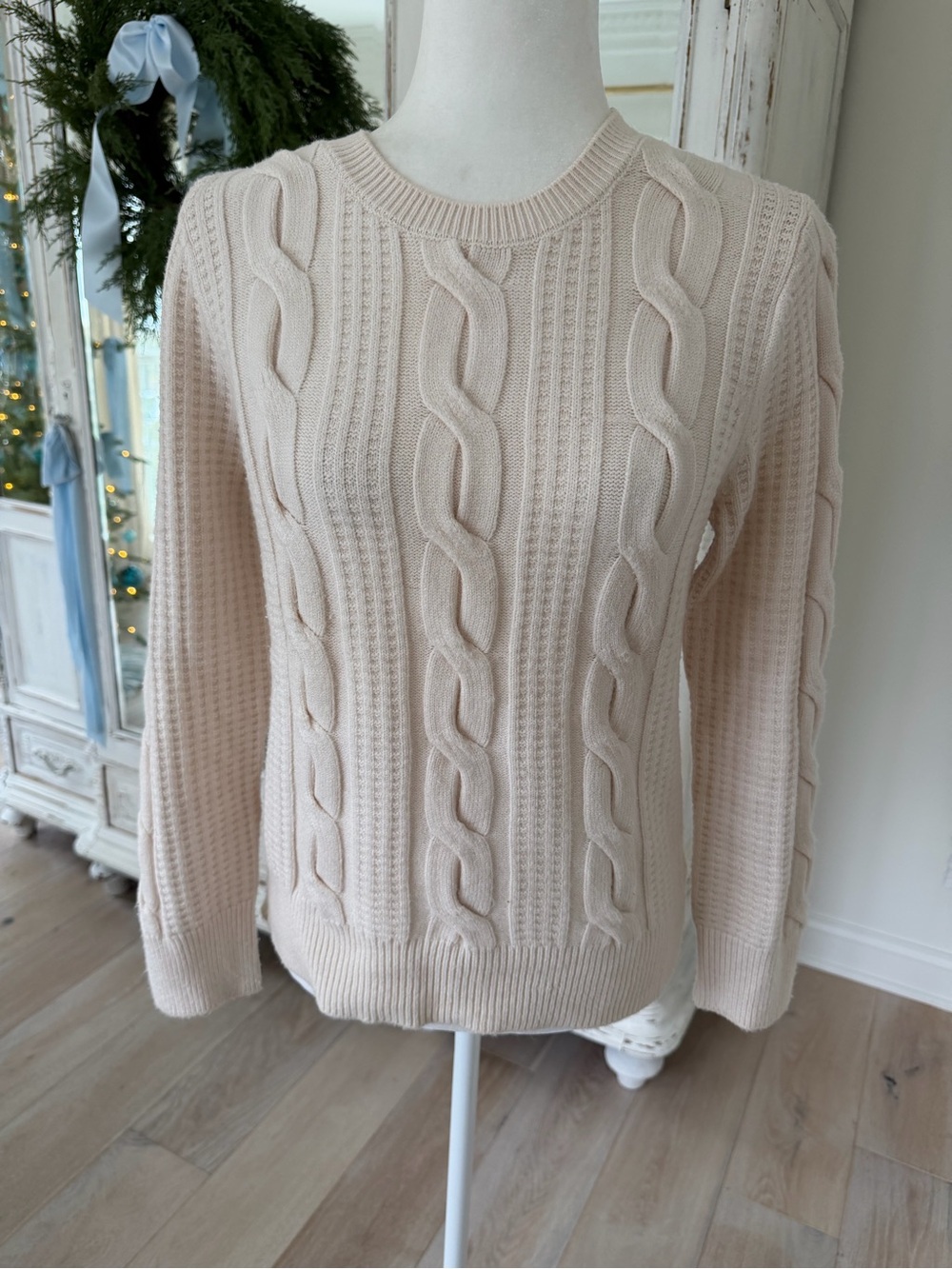 Philosophy Cable Knit Cream Sweater